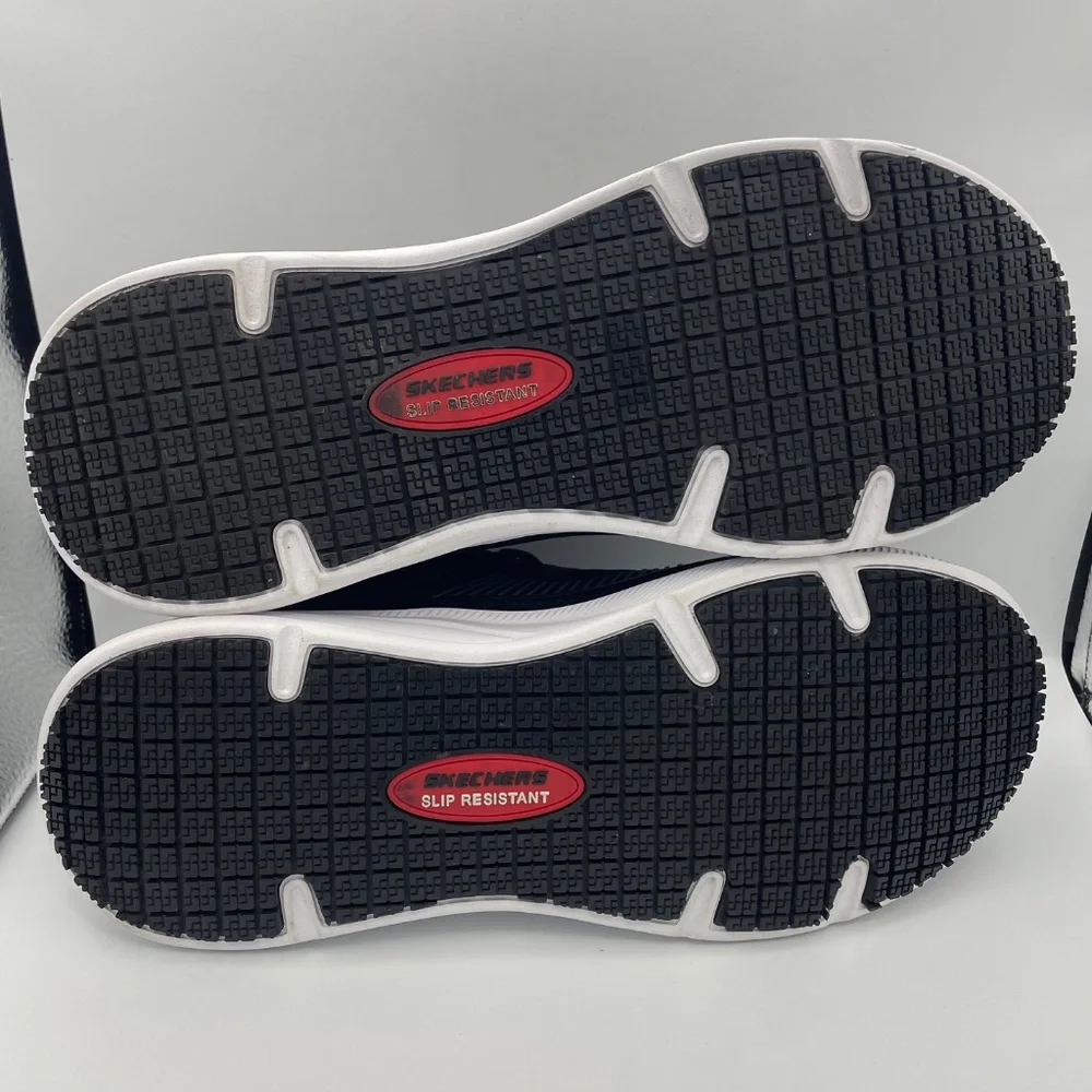 SKECHERS men's Jevion composite toe work shoes Size 8.5 black/white - Picture 11 of 13